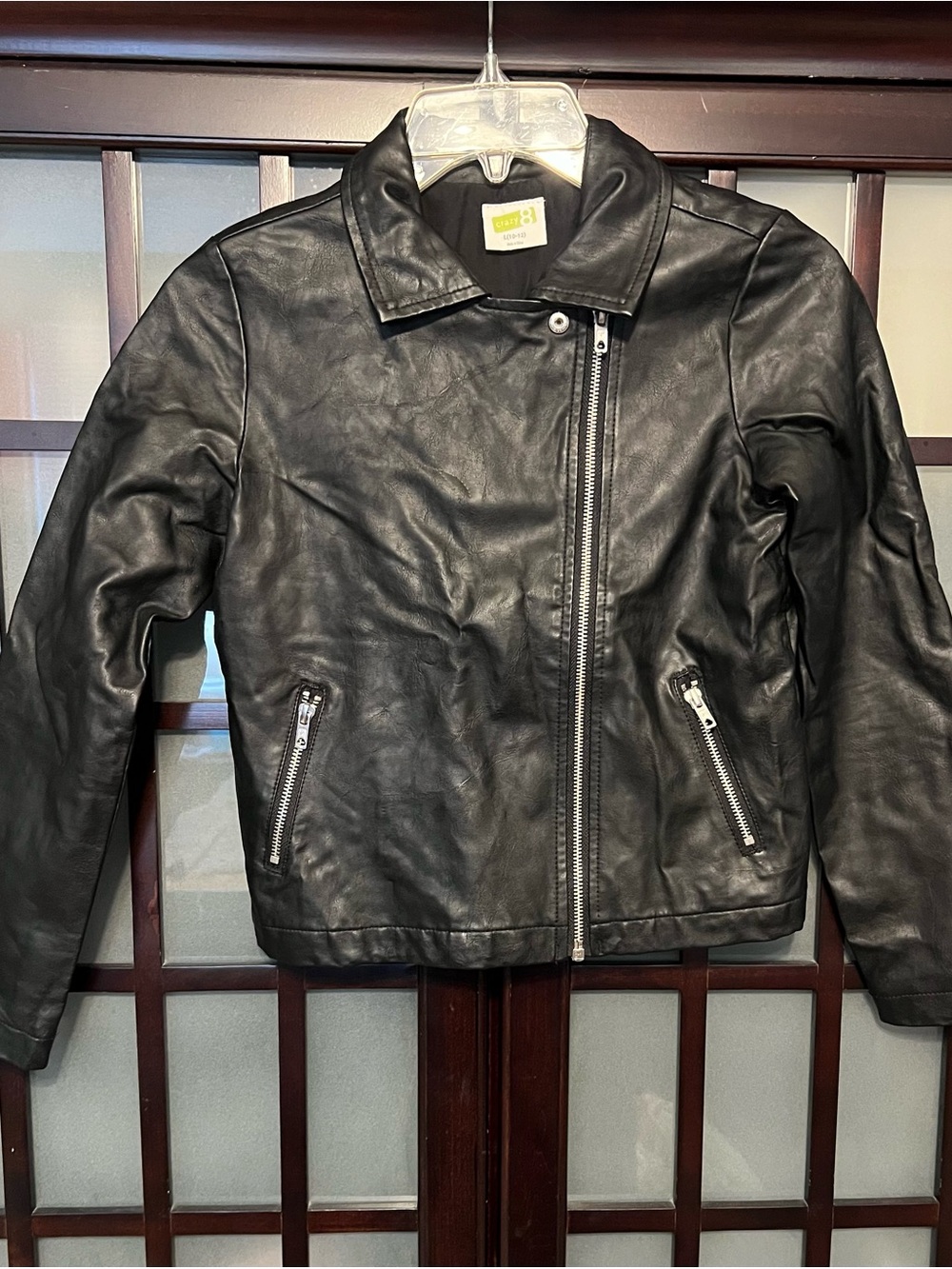 Crazy 8 Black Faux Leather Moto Jacket for Kids